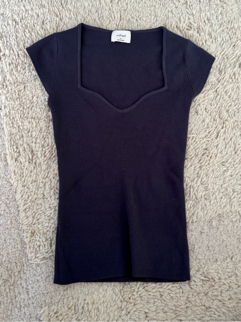 Aritzia Wilfred Tuscany Top Navy XS